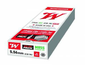 Winchester Ammo WM855CP USA 5.56x45mm NATO 62 gr Full Metal Jacket (FMJ) 30 Bx/ 20 Cs (Clip Pack)