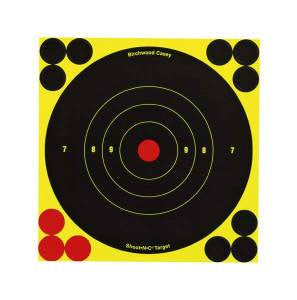 Birchwood Casey 34550 Shoot-N-C  Self-Adhesive Paper 6 Bullseye Yellow Target Paper w/Black Target & Red Accents 60 Per Pack