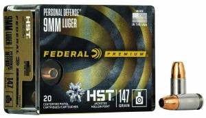 Federal P9HST2S Premium Personal Defense HST Micro 9mm Luger 147 gr HST Jacketed Hollow Point 20 Bx/ 10 Cs