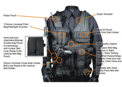 UTG 547 Tactical Vest Left Handed - Black