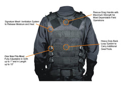 UTG 547 Tactical Vest Left Handed - Black