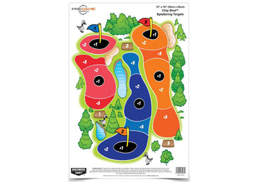Birchwood Casey Pregame 12x18 Chip Shot Paper Target Reactive Zones Indoor/Outdoor 8 Pack